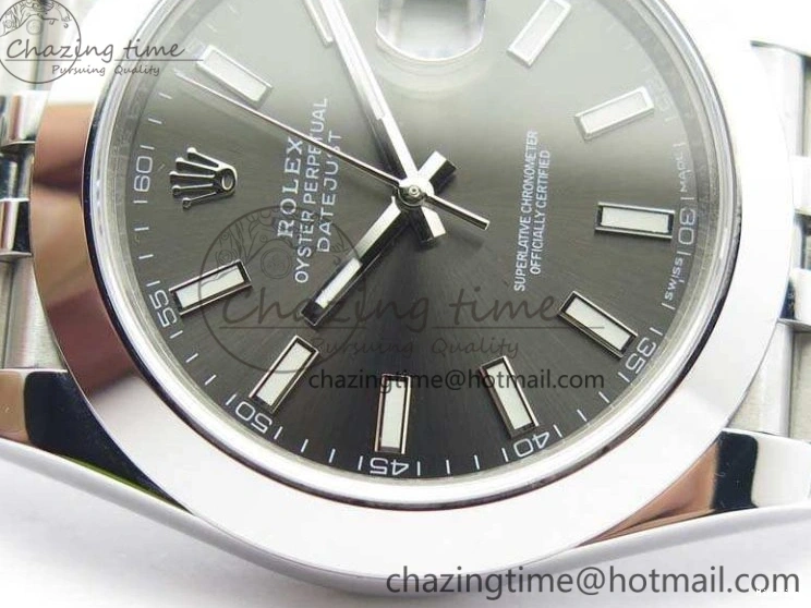 MiroTime 0204 DateJust Smooth Bezel SS Noob 1:1 Best Edition Gray Sticks Dial On Jubilee Bracelet A Packable 3505